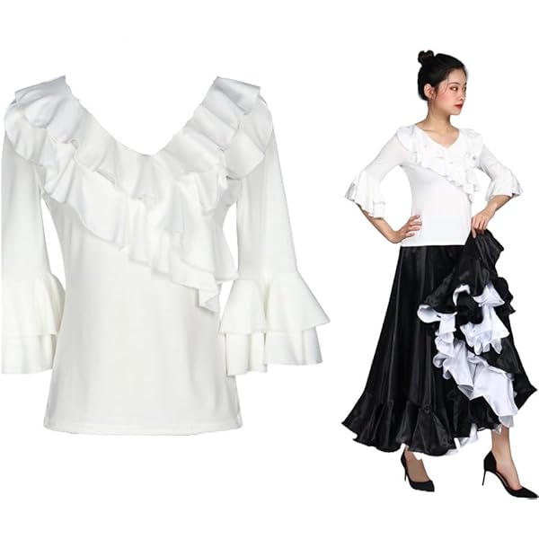 Amazon.co.jp: [ミカドレス] 社交ダンス 衣装 トップス 赤